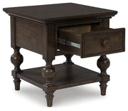 Veramond - Dark Brown - Square End Table - JaxCo Furniture