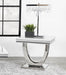 Kerwin - Square Stone Top End Table - White And Chrome - JaxCo Furniture