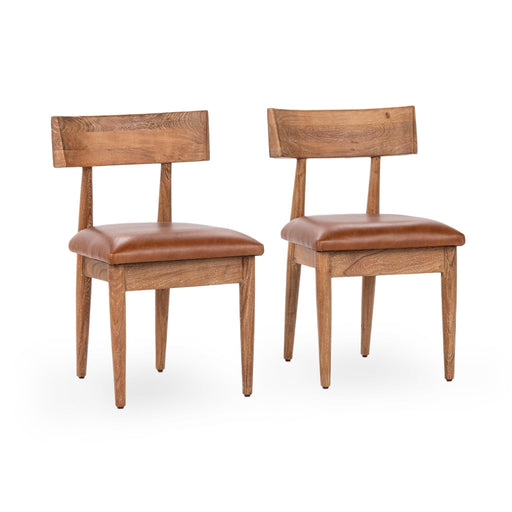 Alvaro - Leather Dining Chair (Set of 2) - Golden Wheat - JaxCo Furniture