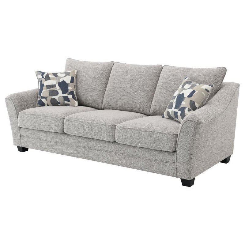 Tomkins - Boucle Upholstered Sofa - Light Gray - JaxCo Furniture