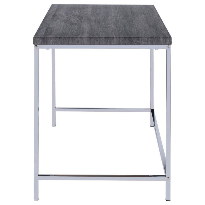 Kravitz - 1-Shelf Writing Desk - Weathered Gray - JaxCo Furniture