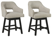 Tallenger - Upholstered Swivel Barstool (Set of 2) - JaxCo Furniture