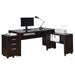 Skeena - 3 Piece Home Office Computer Desk Set - Cappuccino - JaxCo Furniture