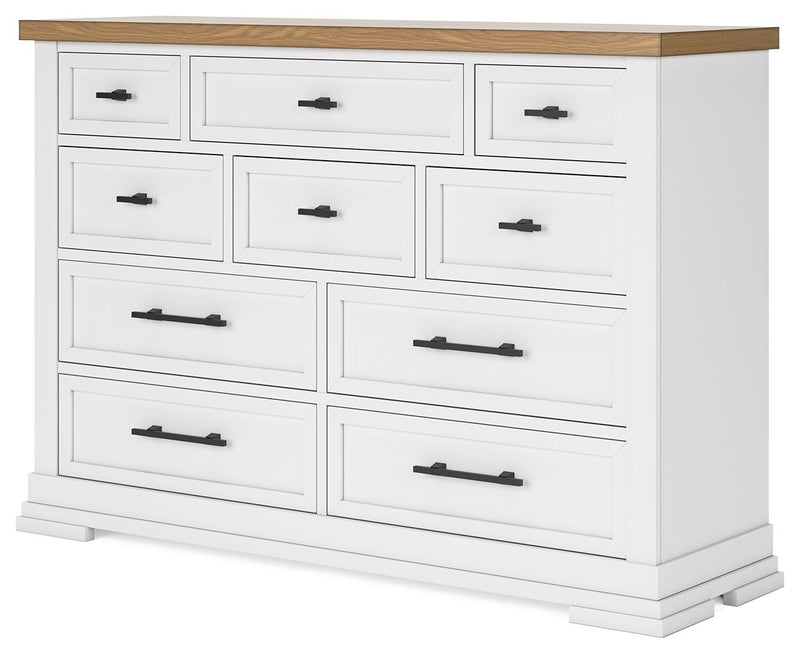 Ashbryn - White / Natural - Dresser - JaxCo Furniture
