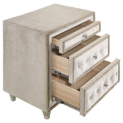 Antonella - Upholstered 3-Drawer Nightstand - JaxCo Furniture