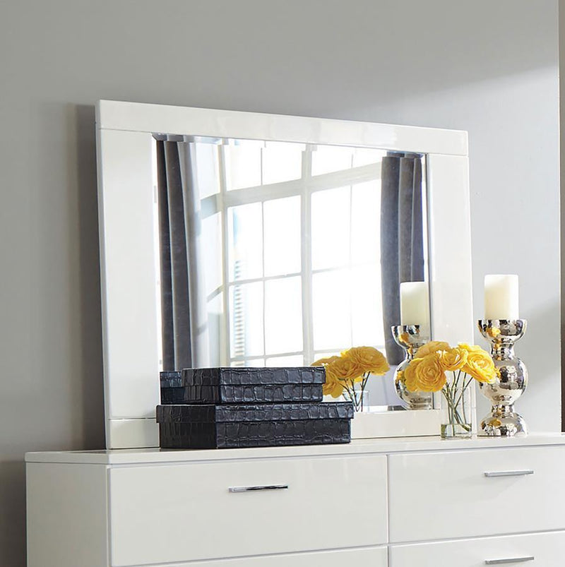 Felicity - Dresser Mirror - White High Gloss - JaxCo Furniture