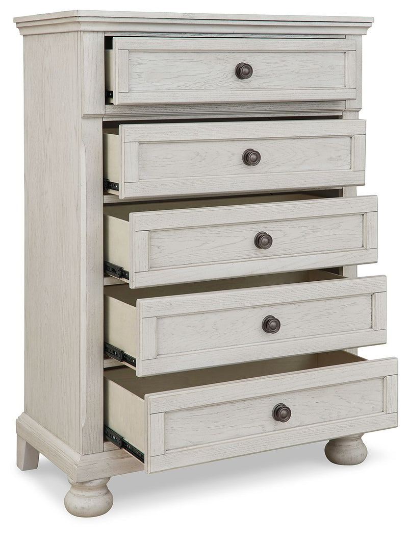 Robbinsdale - Antique White - Five Drawer Chest - Youth - JaxCo Furniture