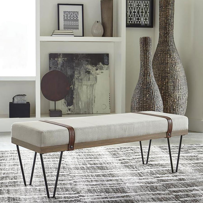 Austin - Fabric Upholstered Accent Bench - Beige - JaxCo Furniture