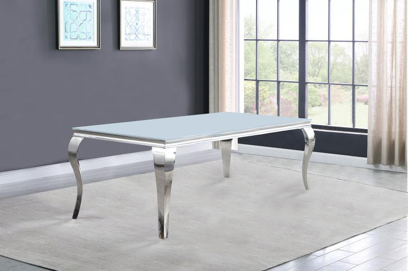 Carone - Rectangular Glass Top Dining Table - JaxCo Furniture