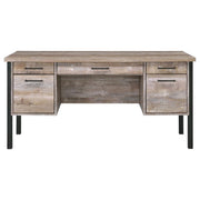 Samson - 4-Drawer Office Computer Desk - Weathered Oak - JaxCo Furniture
