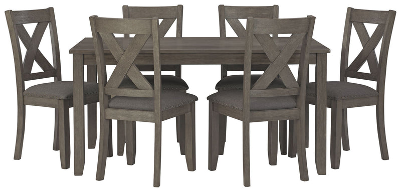 Caitbrook - Gray - RECT DRM Table Set (Set of 7) - JaxCo Furniture