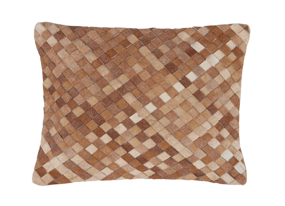 Melange - ML Bradley Hide Le Pillow - Brown - JaxCo Furniture