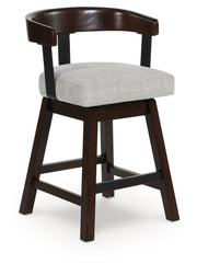 Haddigan - Dark Brown - Upholstered Swivel Barstool (Set of 2) - JaxCo Furniture