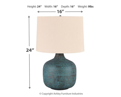Malthace - Patina - Metal Table Lamp - JaxCo Furniture