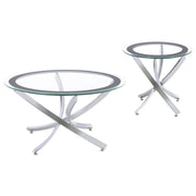 Brooke - Round Glass Top Coffee Table Set - JaxCo Furniture