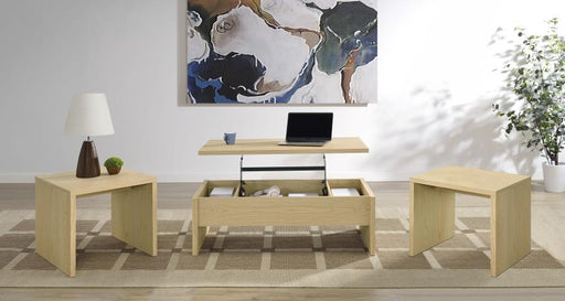 Canoga - Lift Top Cocktail Coffee Table Set - Light Oak - JaxCo Furniture