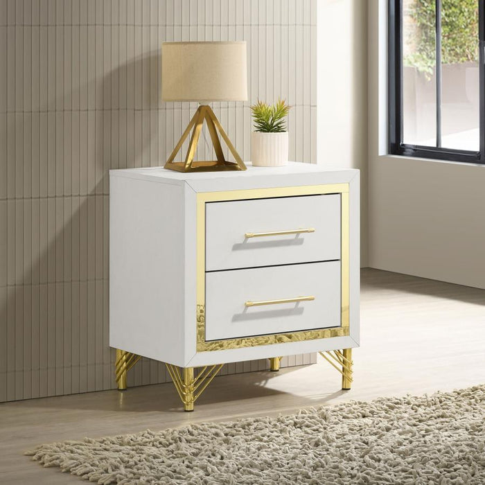 Lucia - 2-Drawer Nightstand - White - JaxCo Furniture