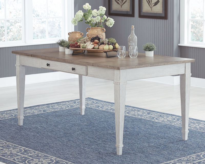 Skempton - White - RECT DRM Table w/Storage - JaxCo Furniture