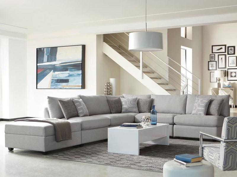 Cambria - 4 Piece Upholstered Modular Sectional Sofa - Gray - JaxCo Furniture