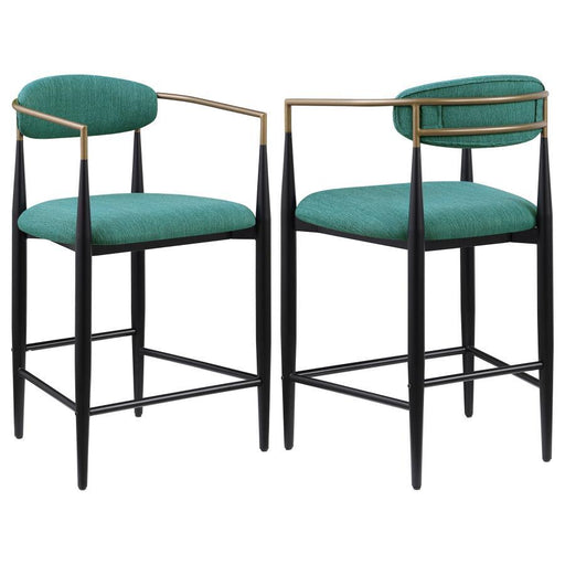 Tina - Metal Counter Height Bar Stool With Upholstered Back And Seat (Set of 2) - JaxCo Furniture