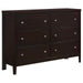 Carlton - 6-Drawer Dresser - Cappuccino - JaxCo Furniture