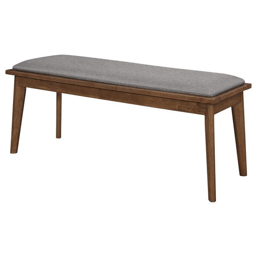 Alfredo - Upholstered Dining Bench - Gray And Natural Walnut - JaxCo Furniture