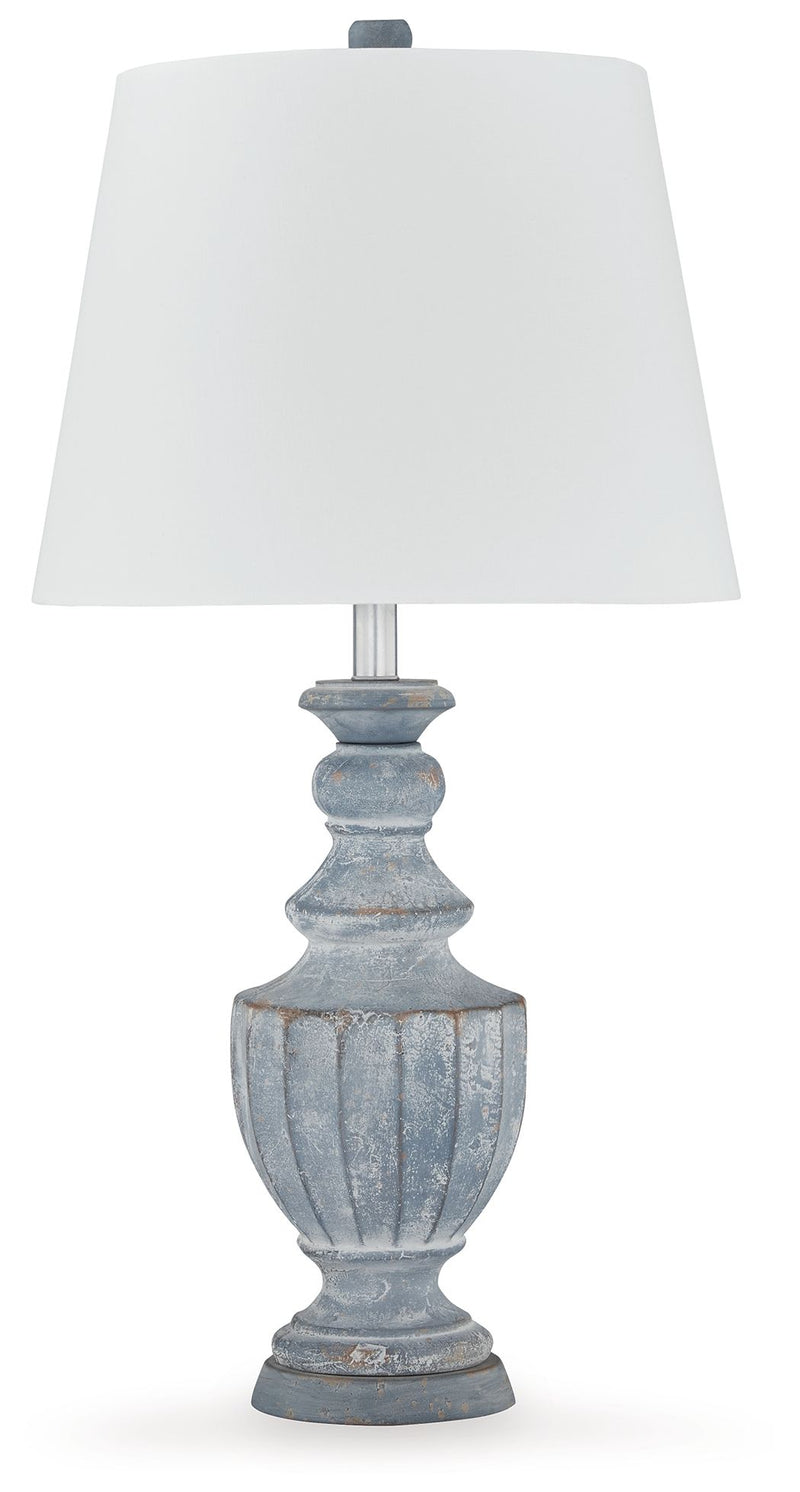 Cylerick - Antique Blue - Terracotta Table Lamp - JaxCo Furniture