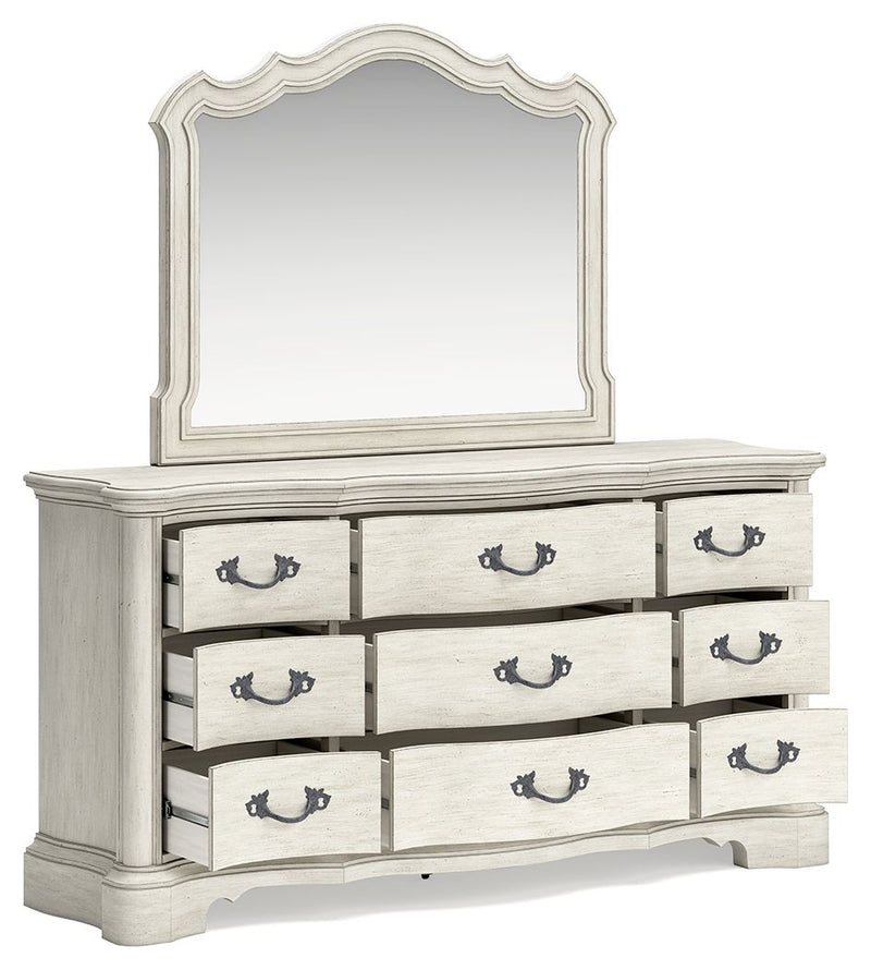 Arlendyne - Antique White - Dresser And Mirror - JaxCo Furniture