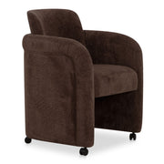 Mesto - Rolling Dining Chair - Dark Brown - JaxCo Furniture