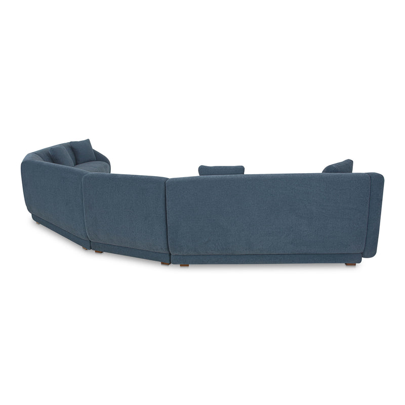 Fraser - 5 Piece Modular Sectional - Deep Blue - JaxCo Furniture