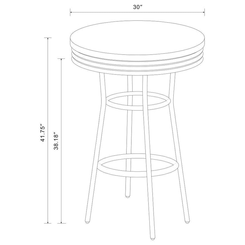 Retro - Round 30" 1950's Bistro Pub Height Bar Table - JaxCo Furniture