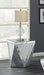 Amore - Square Mirrored Acrylic Crystal Side End Table - Silver - JaxCo Furniture