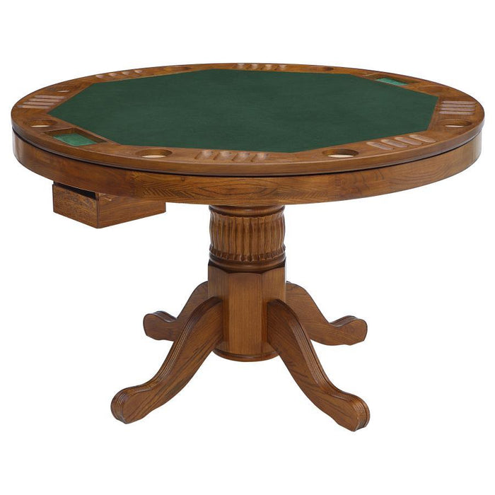 Mitchell - Round Dining And Billiard Poker Game Table - Amber - JaxCo Furniture