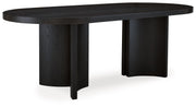 Rowanbeck - Black - Oval Dining Room Table - JaxCo Furniture