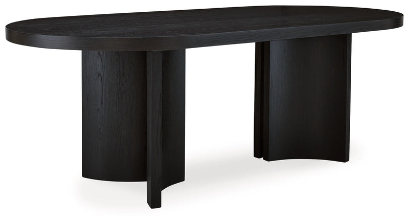 Rowanbeck - Black - Oval Dining Room Table - JaxCo Furniture