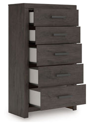 Prendonea - Charcoal - Five Drawer Chest - JaxCo Furniture
