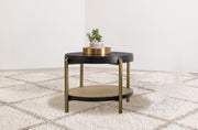 Arini - Round End Side Table With Storage Shelf - JaxCo Furniture