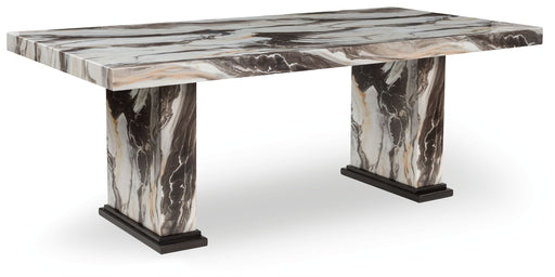 Jeshina - Dark Brown / Beige - Dining Table - JaxCo Furniture