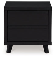 Danziar - Black - Two Drawer Night Stand - JaxCo Furniture