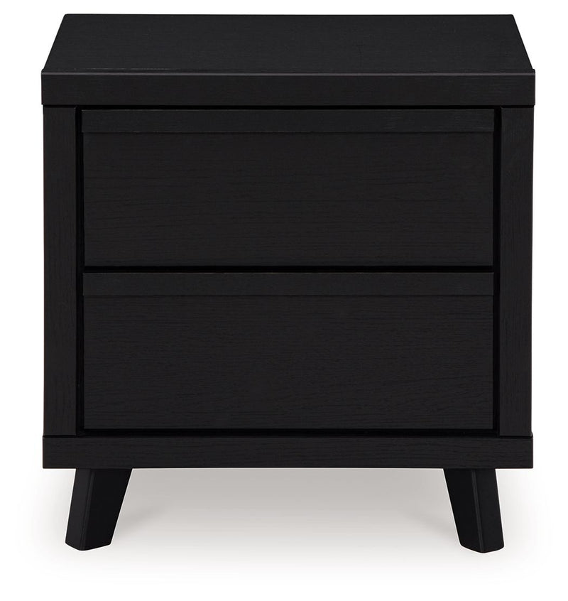 Danziar - Black - Two Drawer Night Stand - JaxCo Furniture