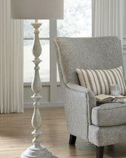 Bernadate - Whitewash - Poly Floor Lamp - JaxCo Furniture