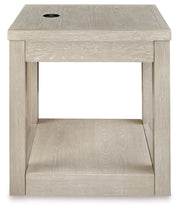 Marxhart - Bisque - Square End Table - JaxCo Furniture