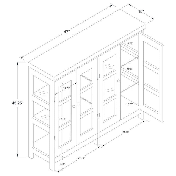 Sable - 4 Door Wood Accent Storage Display Cabinet - Off White - JaxCo Furniture