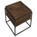 Ondrej - Square Accent Side Table Removable Tray - Dark Brown - JaxCo Furniture