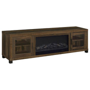 Havering - 71" TV Stand Fireplace Media Console - Dark Pine - JaxCo Furniture