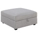 Cambria - Square Upholstered Storage Ottoman - Gray - JaxCo Furniture