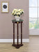 Edie - Round Marble Top Accent Side Table - Merlot - JaxCo Furniture