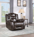 Oportuna - Dual Power Recliner Coffee - Dark Brown - JaxCo Furniture