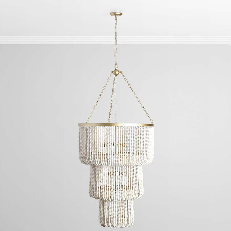 Amanda - Beaded Chandelier - White - JaxCo Furniture