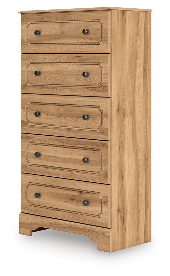 Aleaport - Warm Brown - Five Drawer Chest - JaxCo Furniture